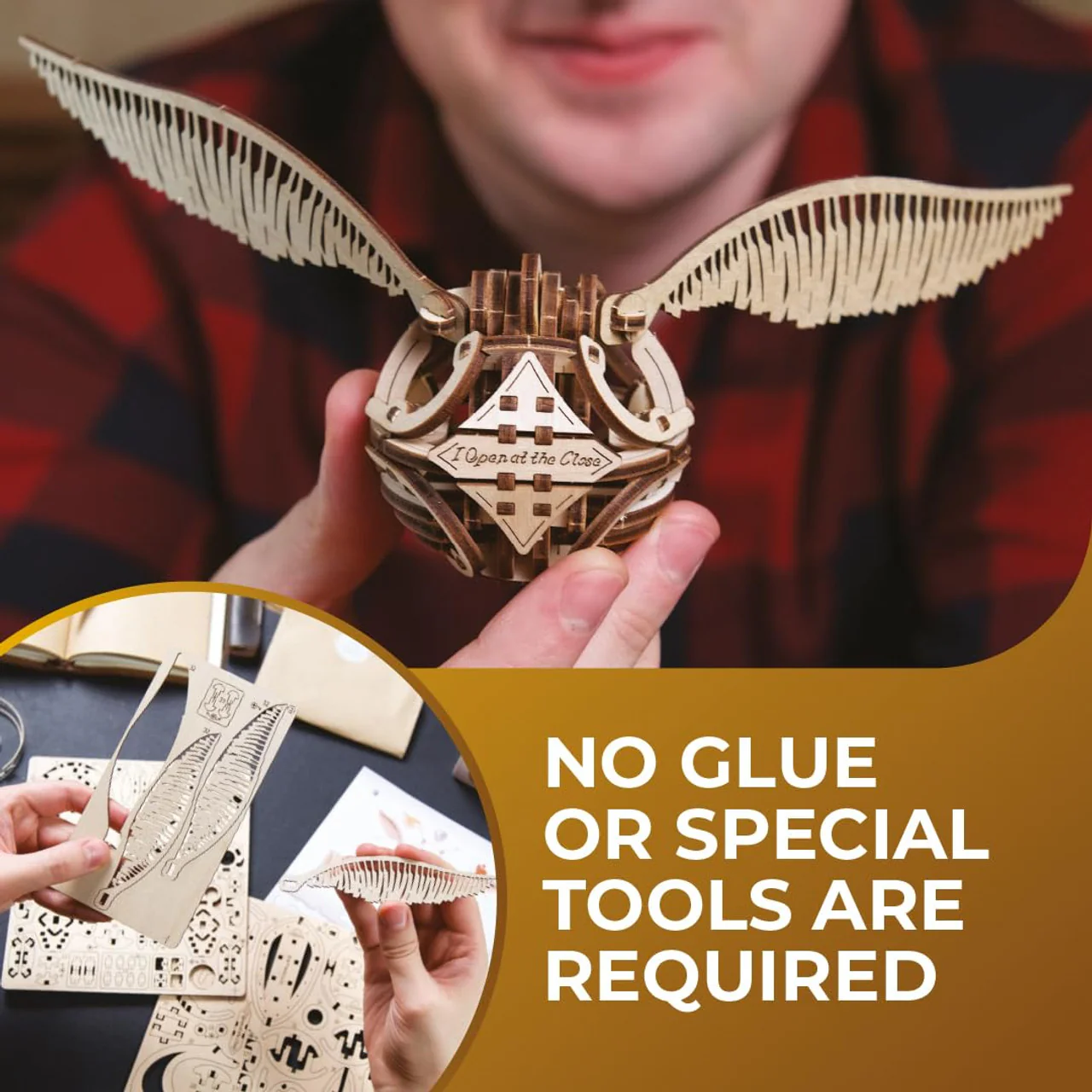 Ugears Rakennussarja Harry Potter Golden Snitch - Image 6